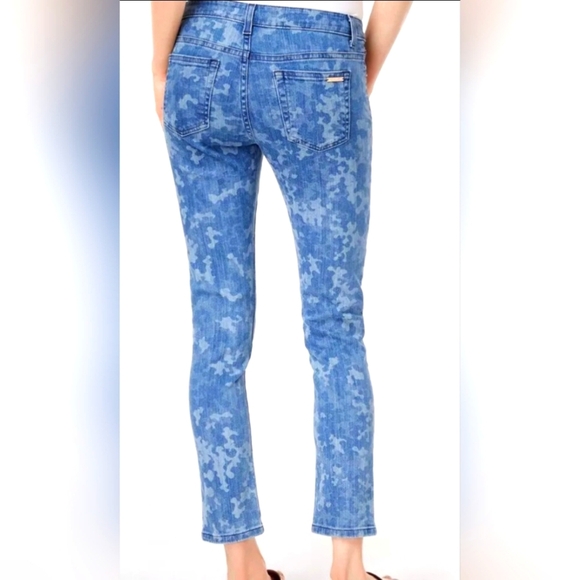 Michael Kors Izzy Printed Skinny Hip Jeans Indigo blue Low Rise Size 0 - Picture 2 of 7